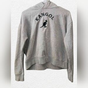 Kangol Women’s Hoodie – Size M – Grey Pullover – Front Logo Kangaroo Style